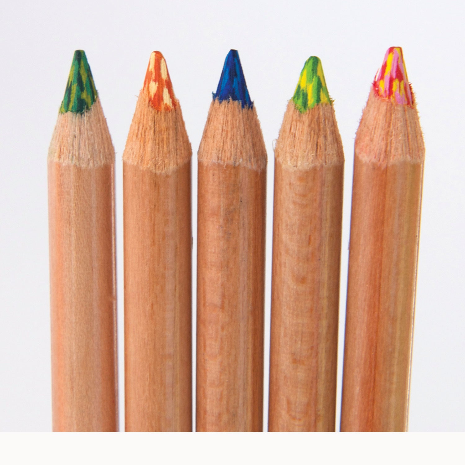 Tri-Tone Color Pencils, 3.8 mm, Assorted Tri-Tone Lead Colors, Tan Barrel, Dozen