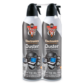 Disposable Compressed Air Duster, 17 oz Can, 2/Pack - 