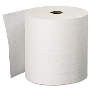 Hard Roll Paper Towels with Premium Absorbency Pockets, 1-Ply, 8" x 600 ft, 1.5" Core, White, 6 Rolls/Carton - 