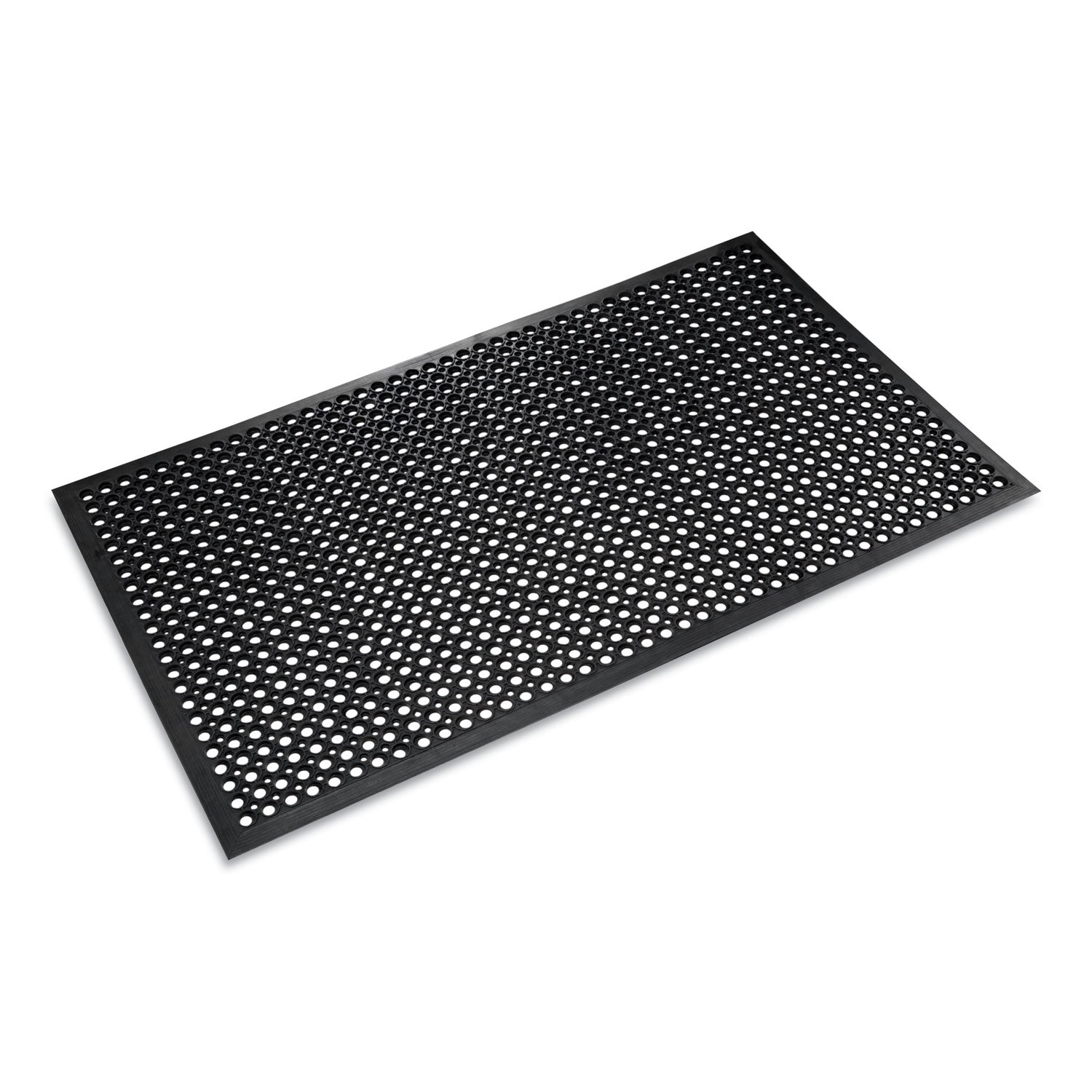 Safewalk-Light Drainage Safety Mat, Rubber, 36 x 60, Black - 