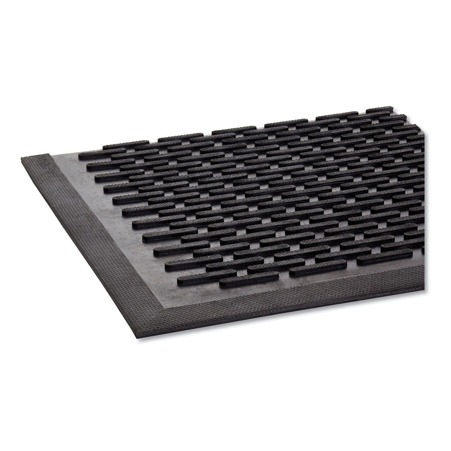 Crown-Tred Indoor/Outdoor Scraper Mat, Rubber, 35.5 x 59.5, Black - 