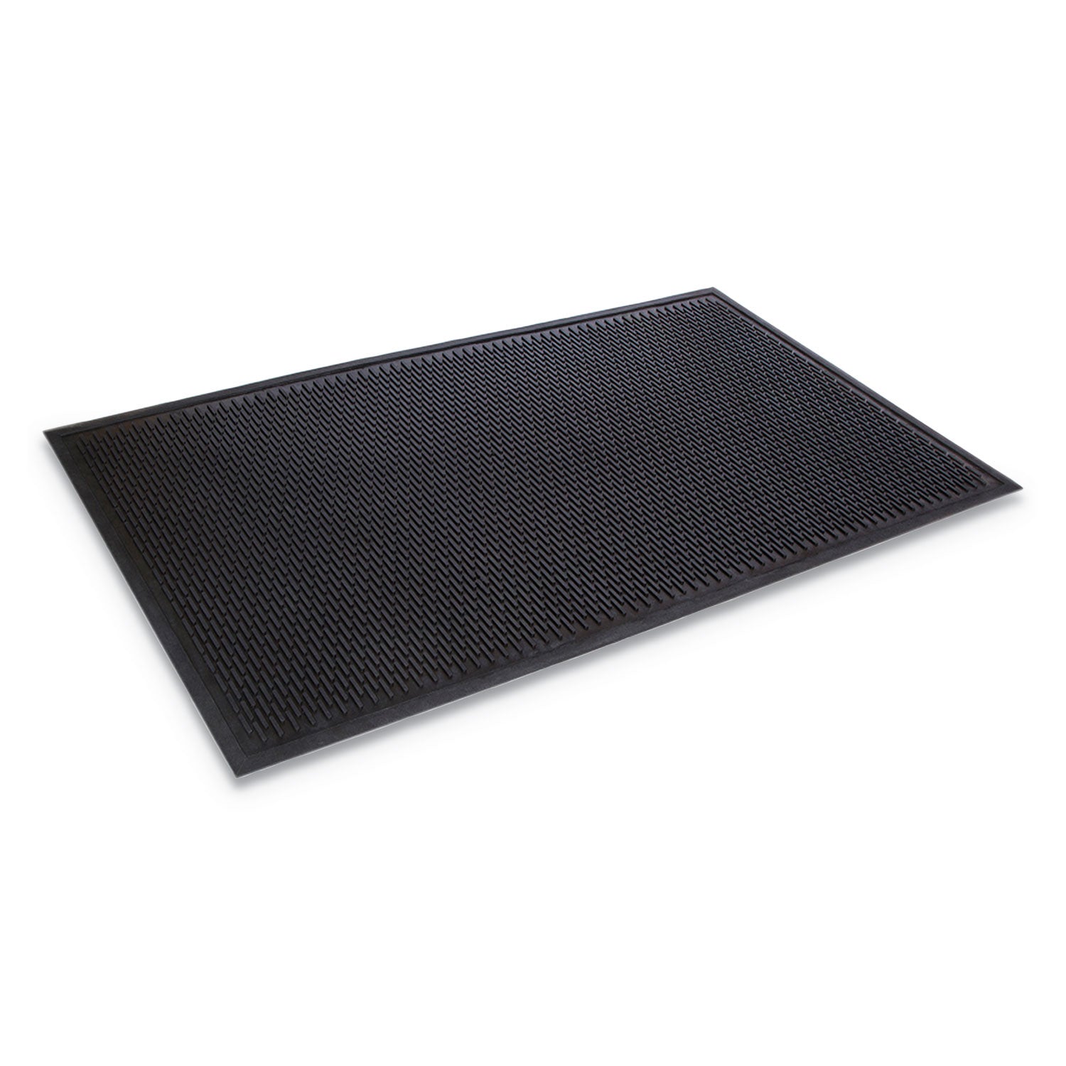 Crown-Tred Indoor/Outdoor Scraper Mat, Rubber, 35.5 x 59.5, Black - 1