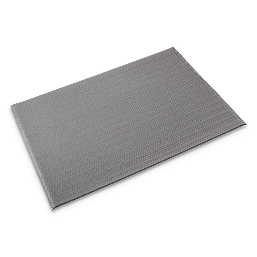 Ribbed Anti-Fatigue Mat, Vinyl, 27 x 36, Gray - 
