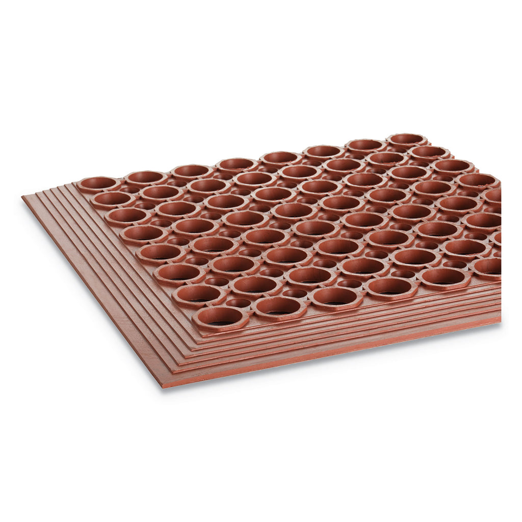Safewalk-Light Heavy-Duty Anti-Fatigue Mat, Rubber, 36 x 60, Terra Cotta - 
