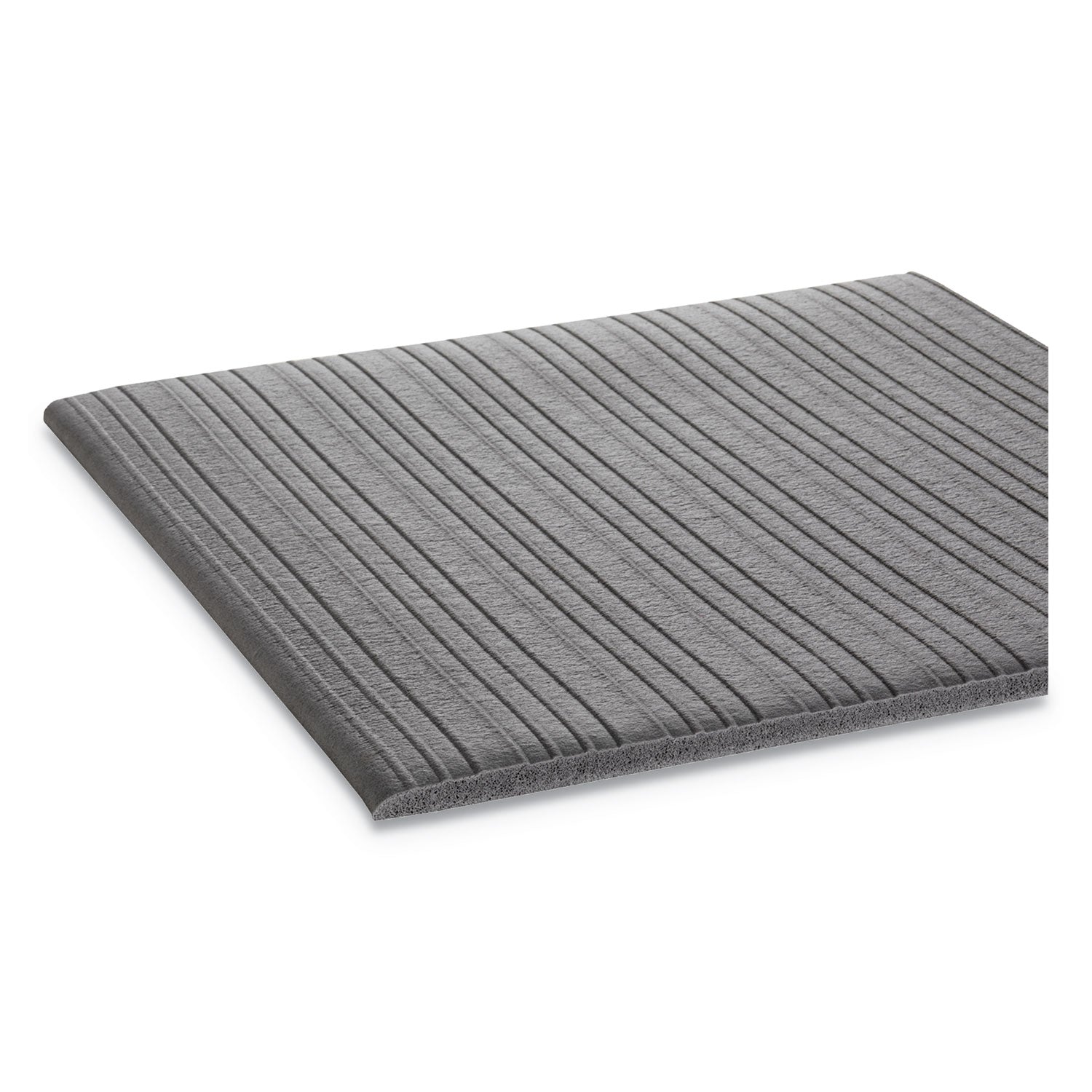 Ribbed Anti-Fatigue Mat, Vinyl, 36 x 60, Gray - 