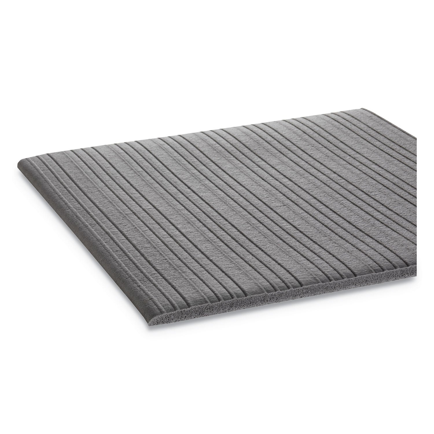 Ribbed Anti-Fatigue Mat, Vinyl, 36 x 120, Gray