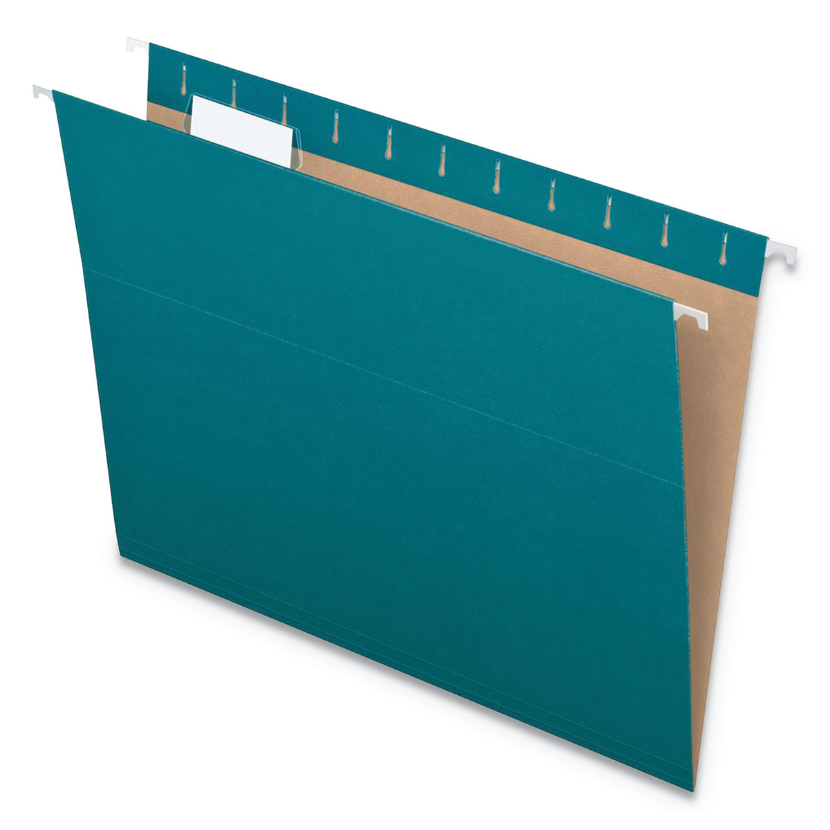 Colored Hanging Folders, Letter Size, 1/5-Cut Tabs, Teal, 25/Box