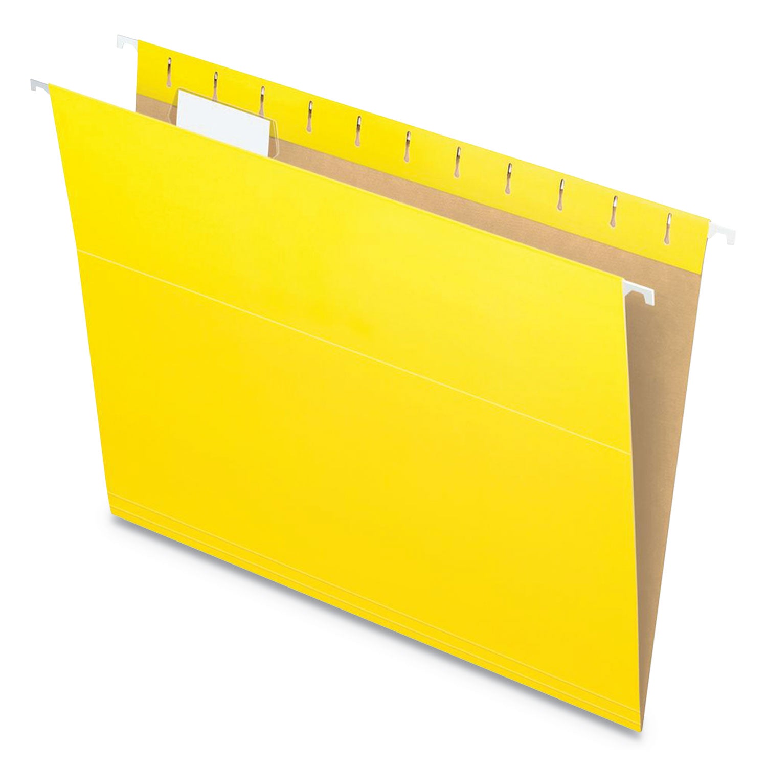 Colored Hanging Folders, Letter Size, 1/5-Cut Tabs, Yellow, 25/Box - 