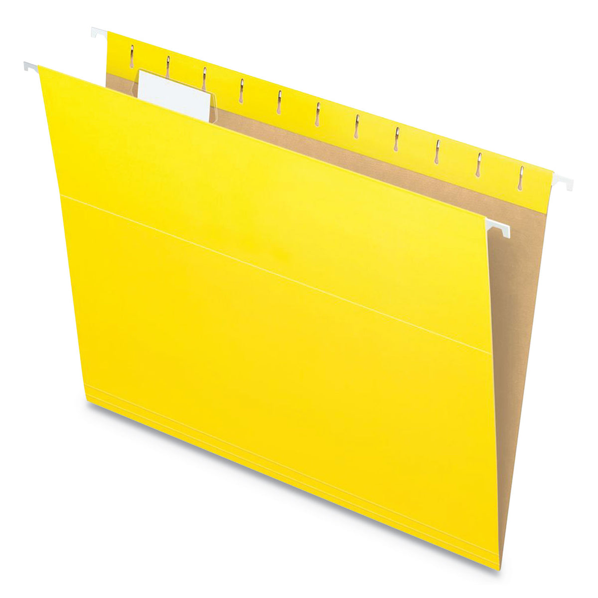 Colored Hanging Folders, Letter Size, 1/5-Cut Tabs, Yellow, 25/Box