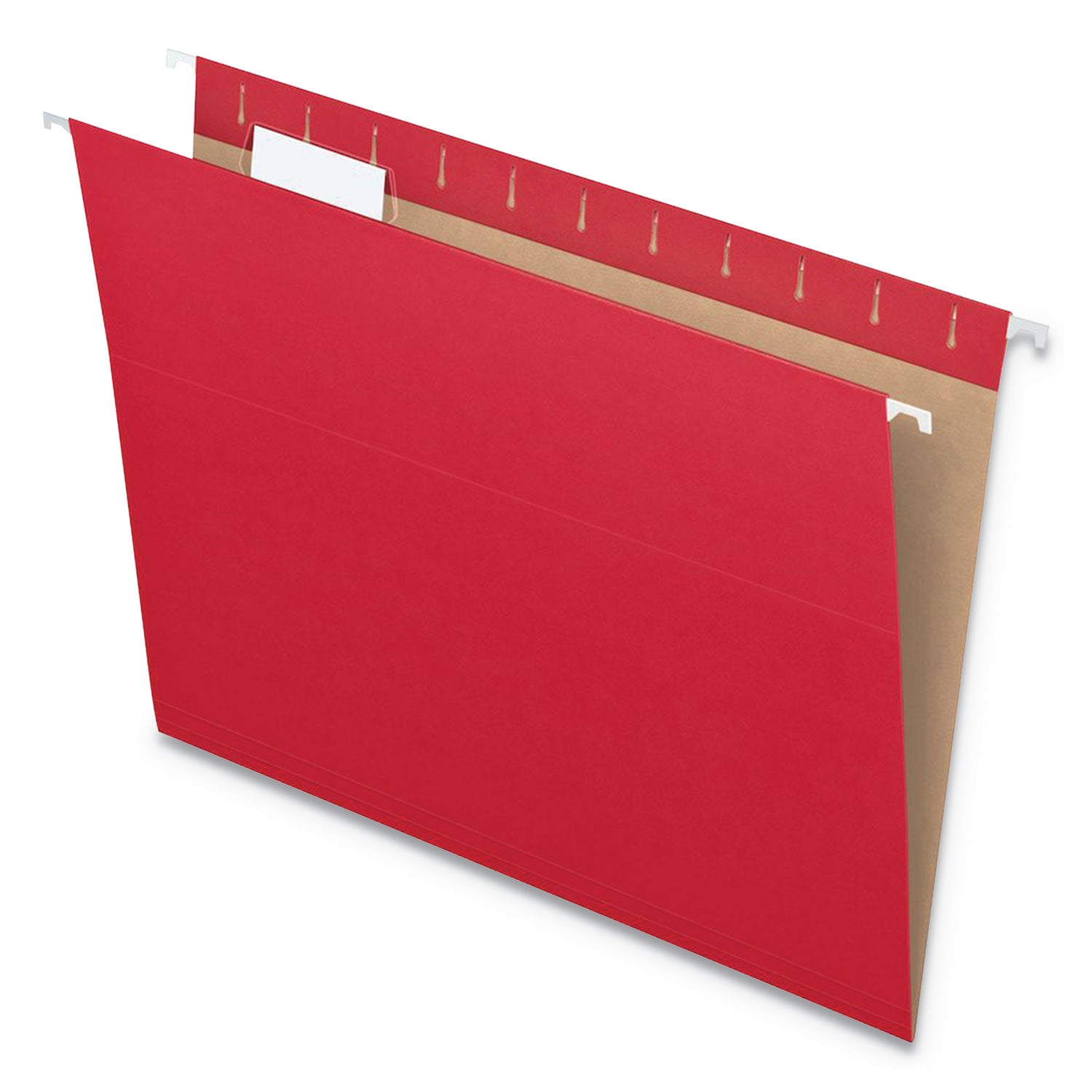 Colored Hanging Folders, Letter Size, 1/5-Cut Tabs, Red, 25/Box - 