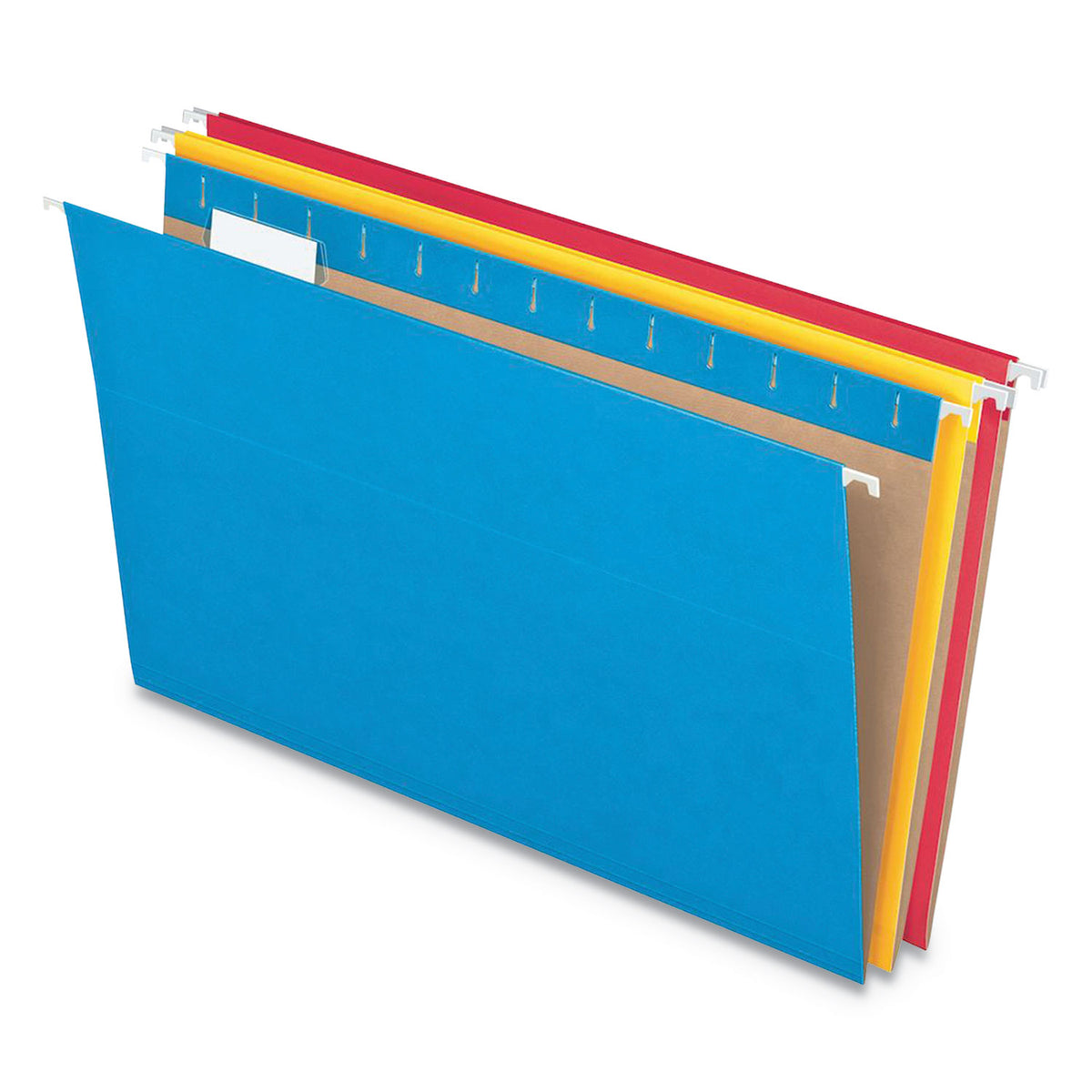 Colored Hanging Folders, Legal Size, 1/5-Cut Tabs, Assorted Colors, 25/Box