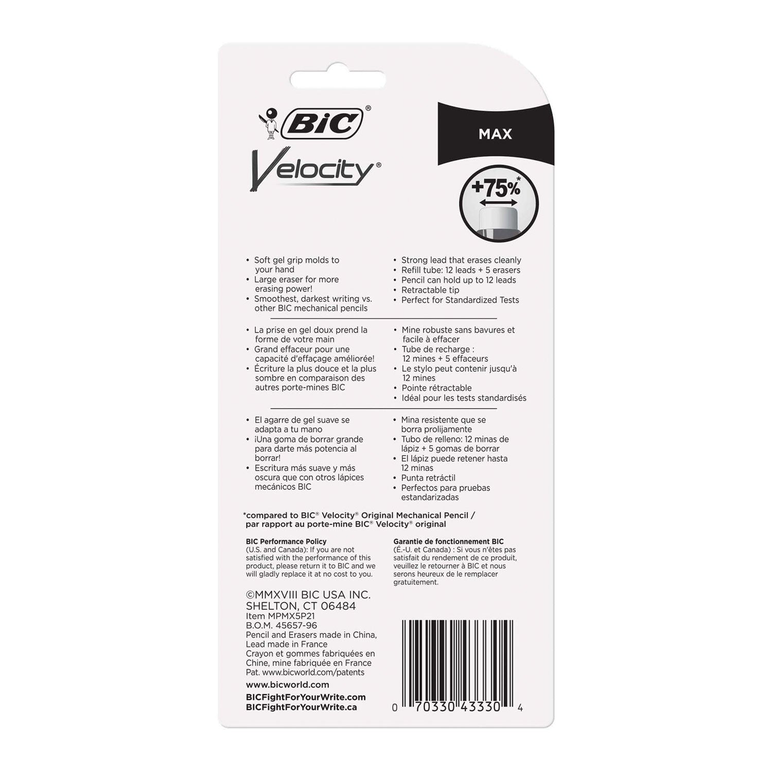 velocity-max-pencil-05-mm-hb-#2-black-lead-gray-barrel-2-pack_bicmpmx5p21 - 3