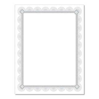 Premium Certificates, 8.5 x 11, White/Silver with Spiro Silver Foil Border,15/Pack