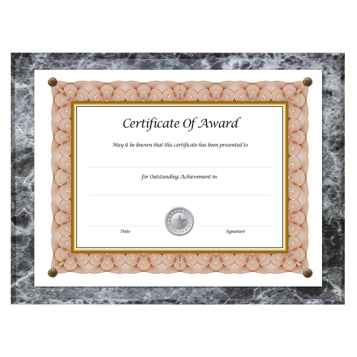 Award-A-Plaque Document Holder, Acrylic/Plastic, 10.5 x 13, Black - 