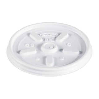Plastic Lids, Fits 8 oz to 10 oz Hot/Cold Foam Cups, Vented, White, 100/Pack, 10 Packs/Carton