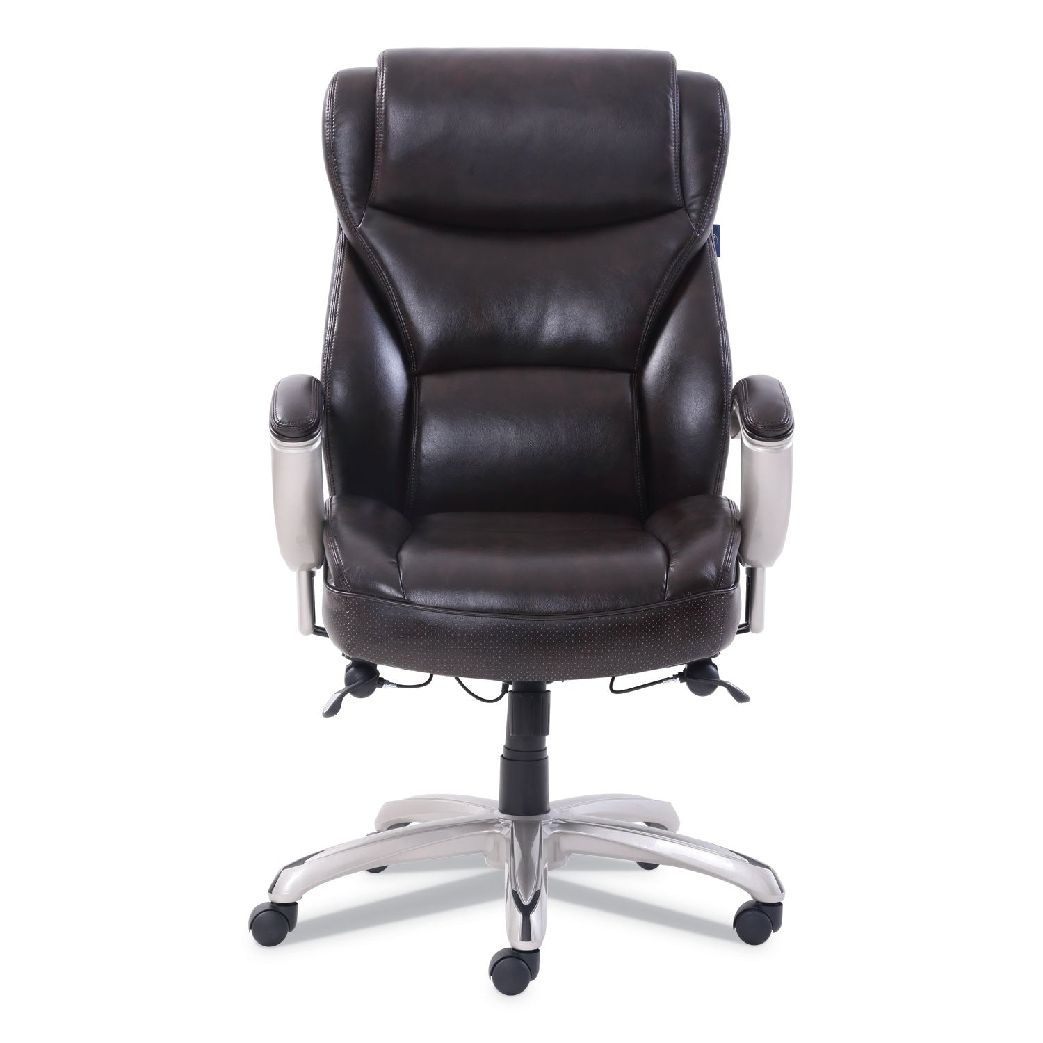 emerson-big-and-tall-task-chair-supports-up-to-400-lb-195-to-225-seat-height-brown-seat-back-silver-base_srj49416brw - 2