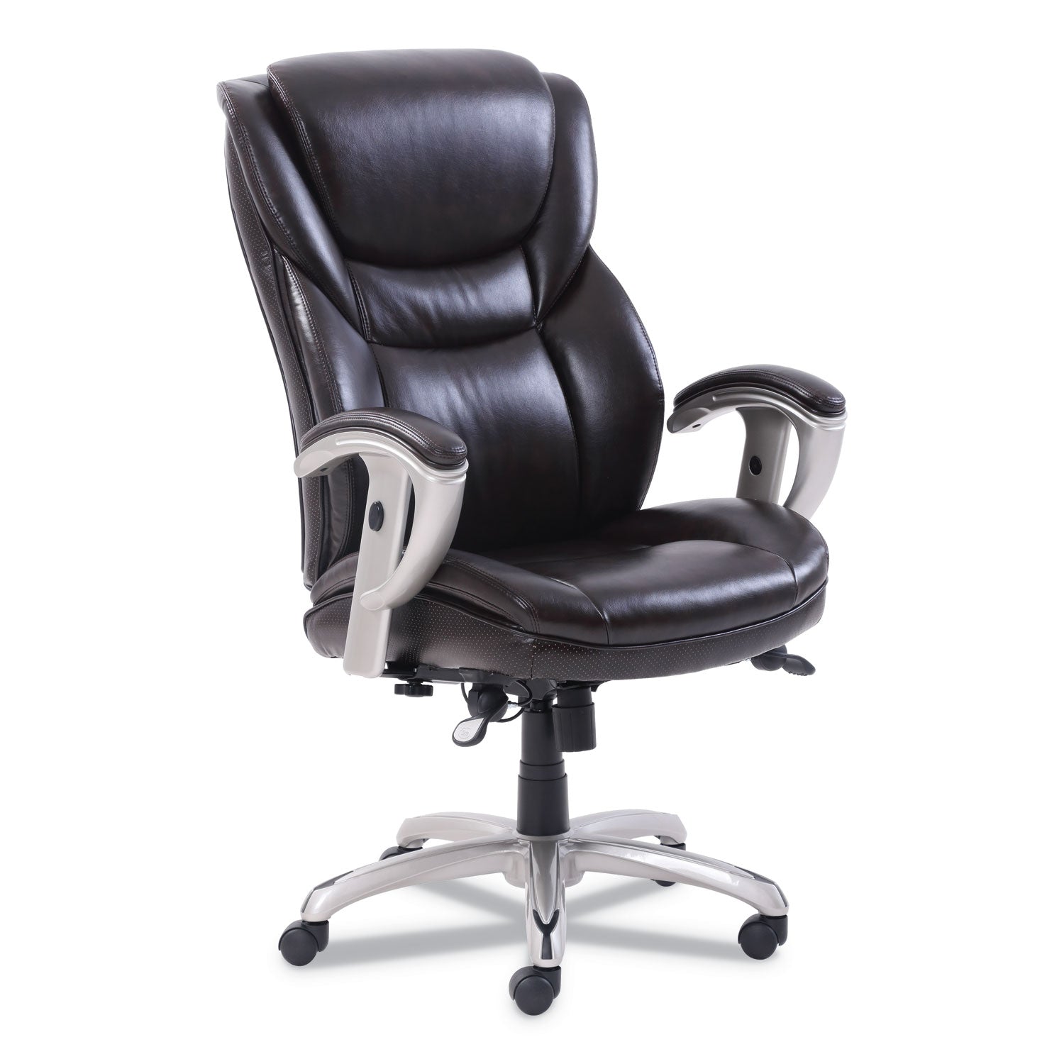 emerson-executive-task-chair-supports-up-to-300-lb-19-to-22-seat-height-brown-seat-back-silver-base_srj49710brw - 1