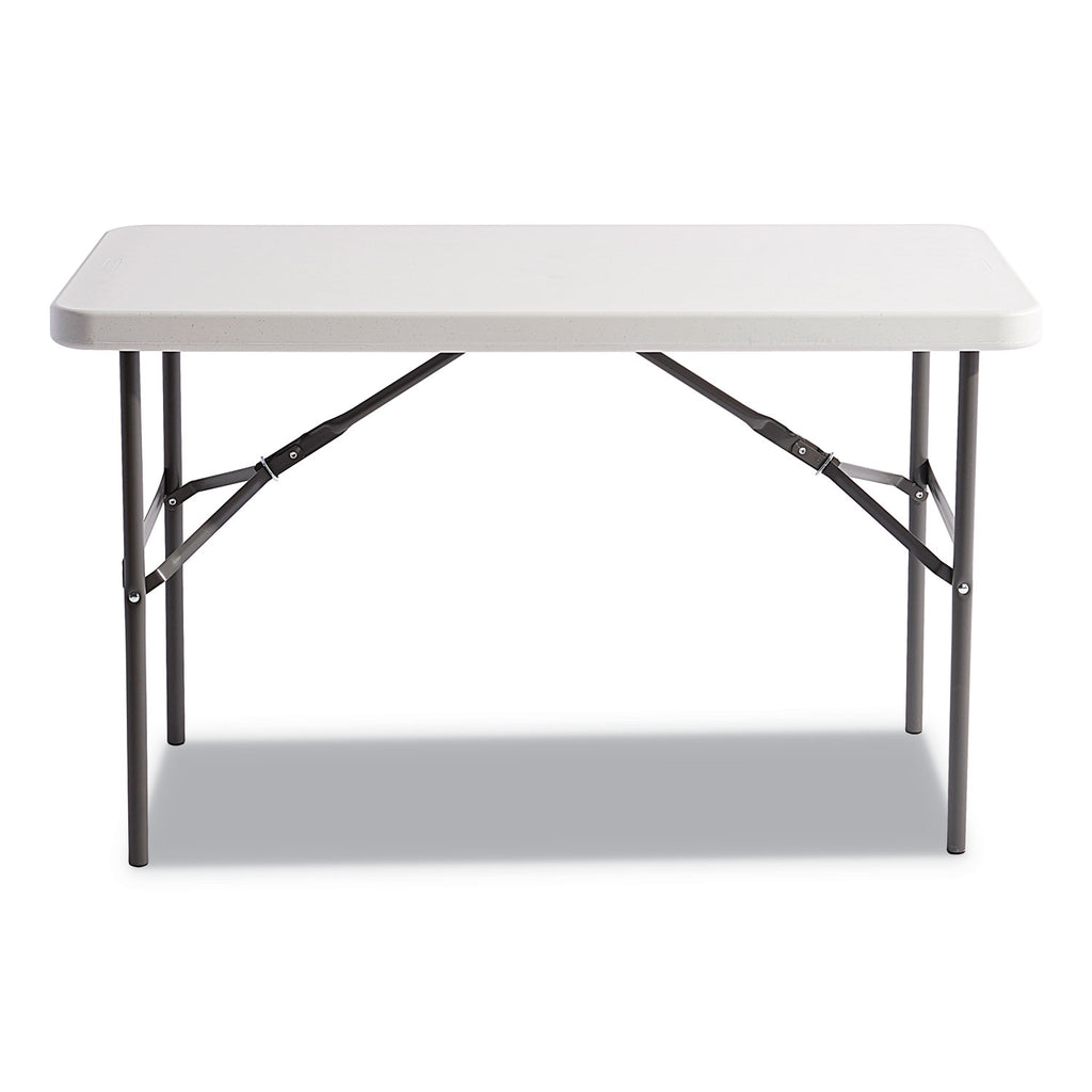 Banquet Folding Table, Rectangular, Radius Edge, 48w x 24d x 29h, Platinum/Charcoal - 