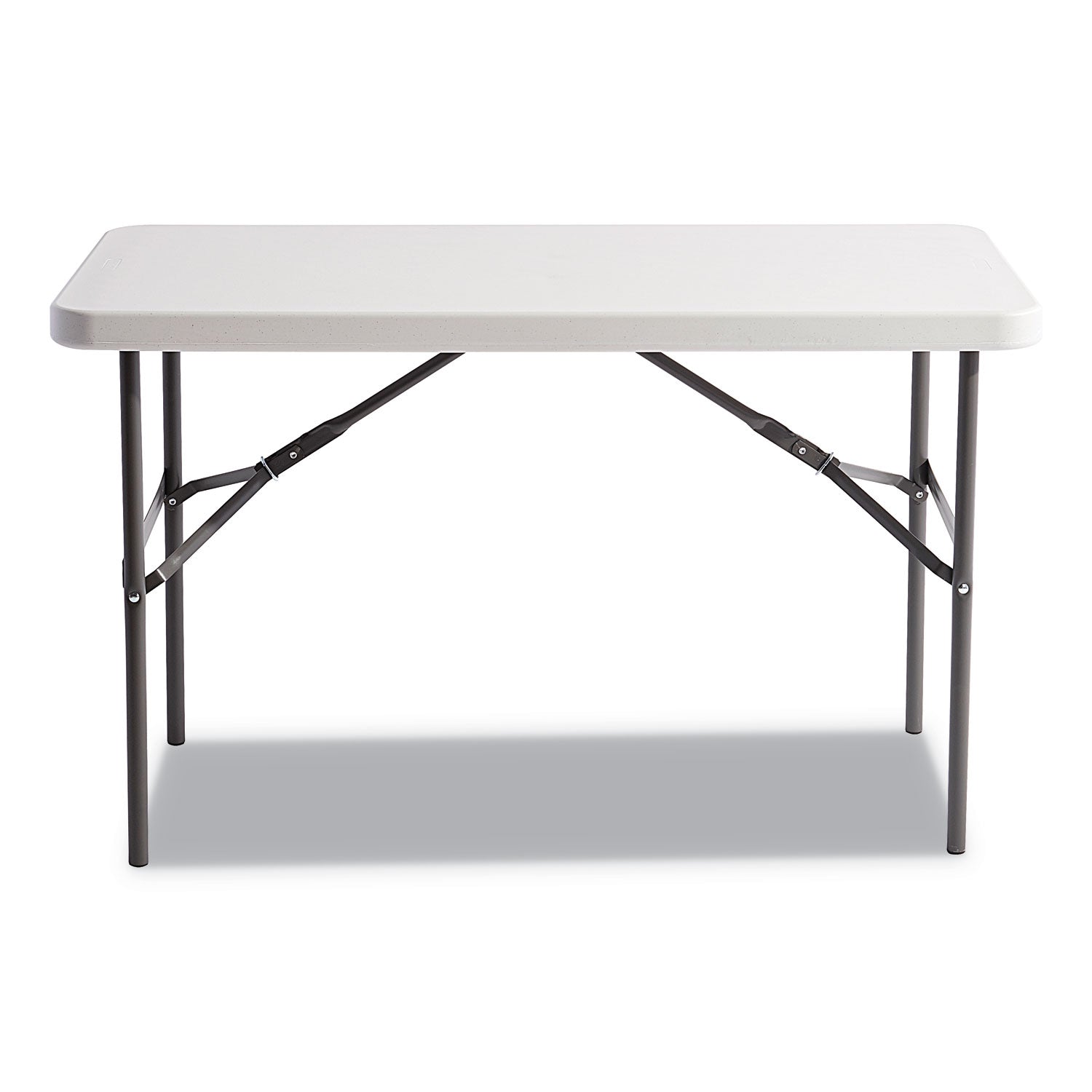 Banquet Folding Table, Rectangular, Radius Edge, 48w x 24d x 29h, Platinum/Charcoal - 
