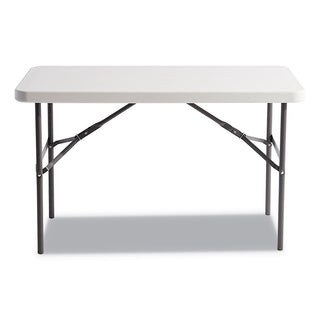 Banquet Folding Table, Rectangular, Radius Edge, 48w x 24d x 29h, Platinum/Charcoal - 