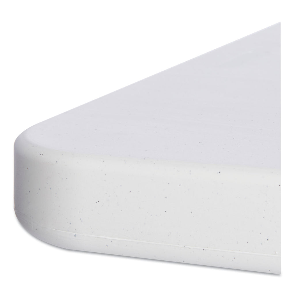 Resin Rectangular Folding Table, Square Edge, 96w x 30d x 29h, Platinum