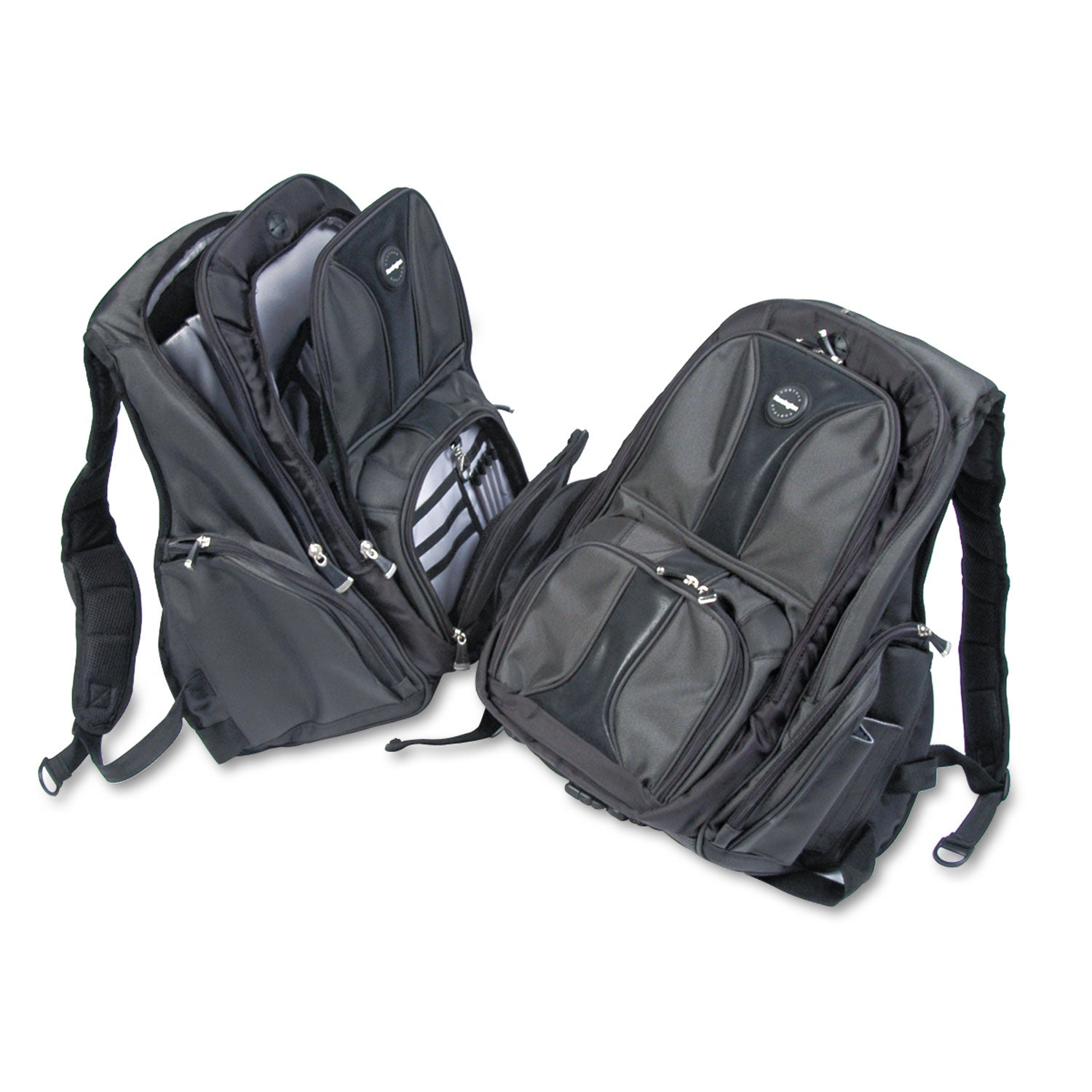 Contour Laptop Backpack, Fits Devices Up to 17", Ballistic Nylon, 15.75 x 9 x 19.5, Black - 