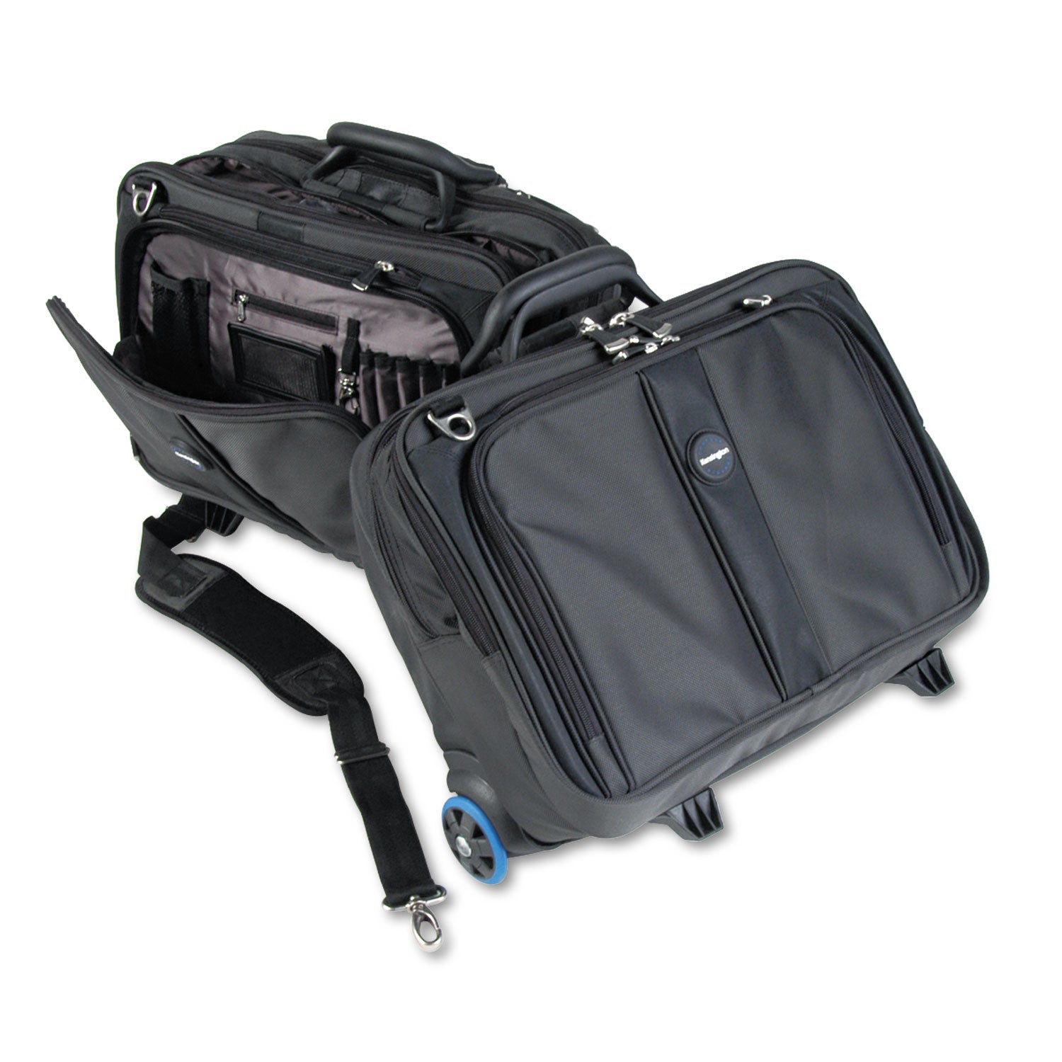 Contour Rolling Laptop Case, Fits Devices Up to 17", Ballistic Nylon, 17.5 x 9.5 x 13, Black - 