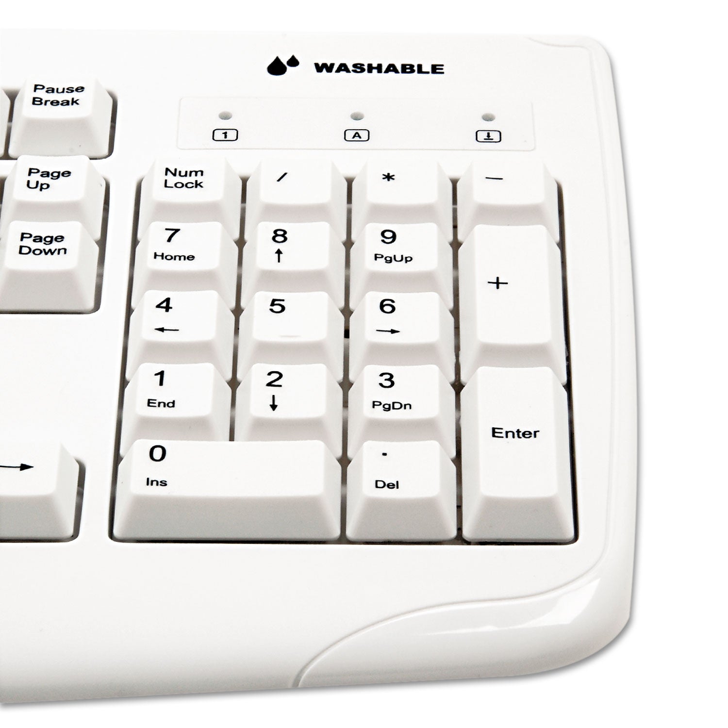 Pro Fit USB Washable Keyboard, 104 Keys, White - 