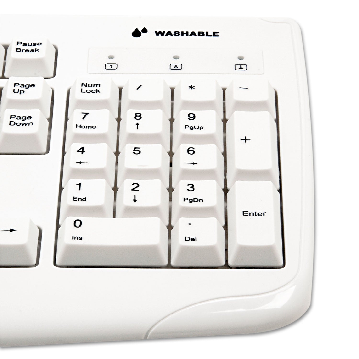 Pro Fit USB Washable Keyboard, 104 Keys, White - 