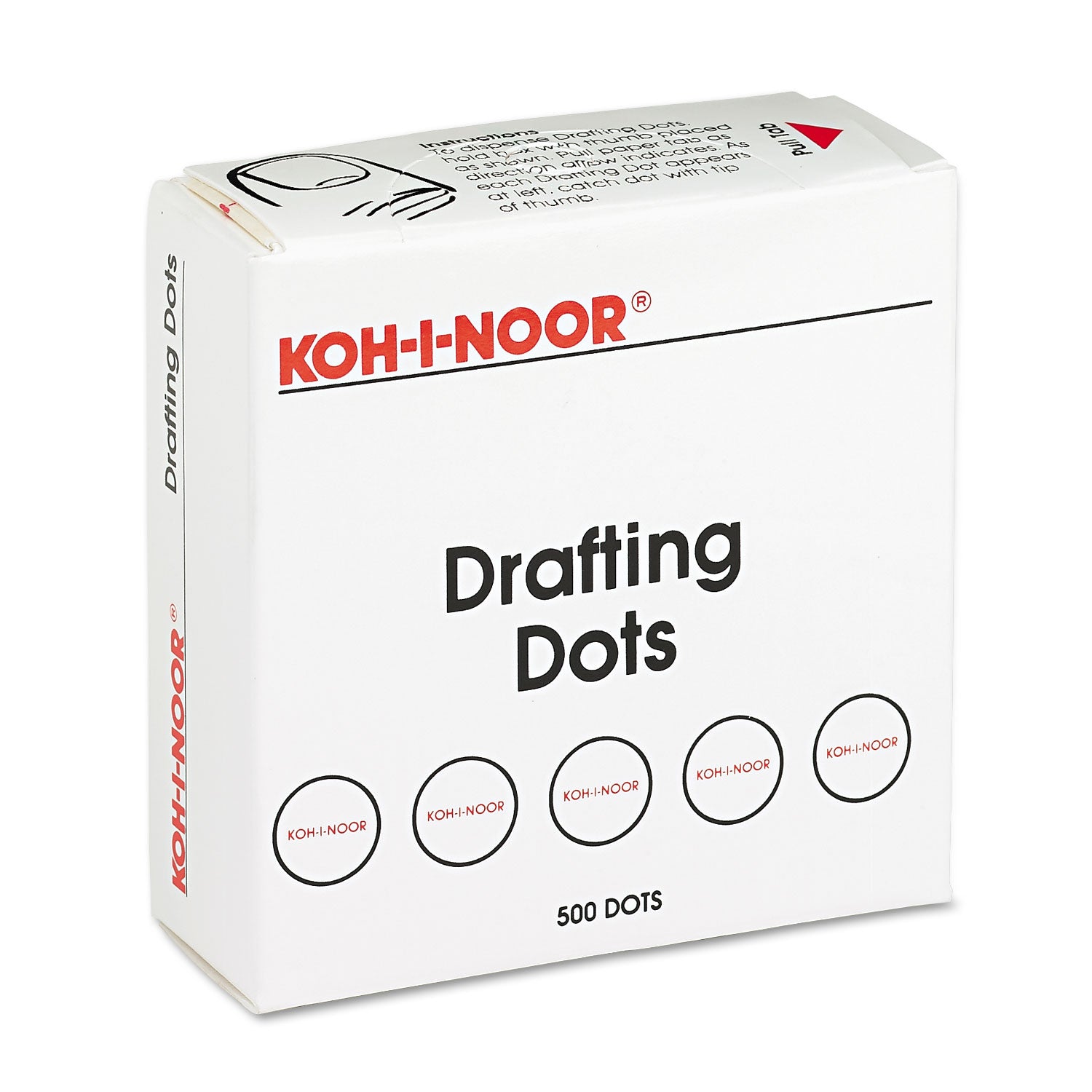 Adhesive Drafting Dots, 0.88" dia, Dries Clear, 500/Box - 