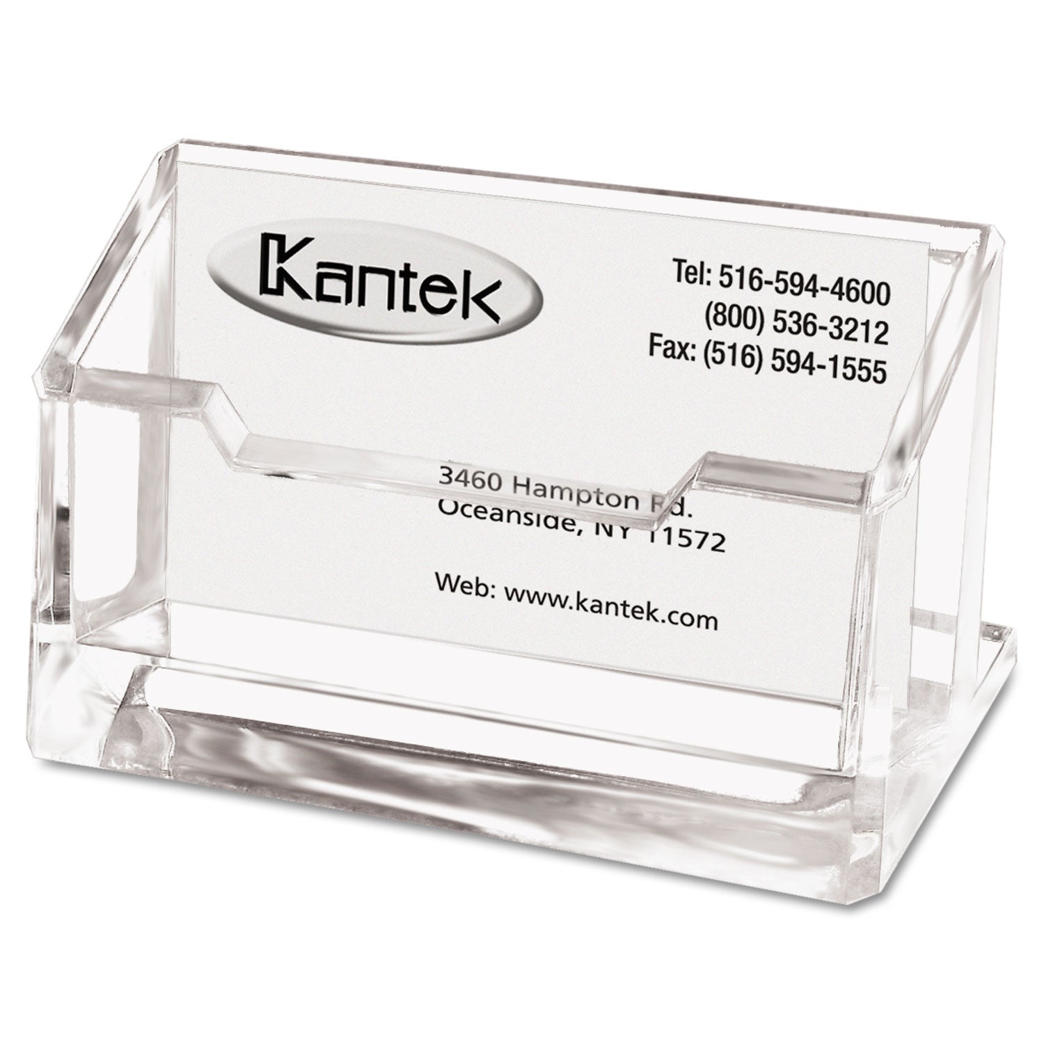 Acrylic Business Card Holder, Holds 80 Cards, 4 x 1.88 x 2, Clear - 