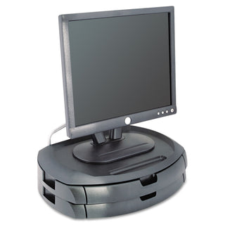 LCD Monitor Stand, 18" x 12.5" x 5", Black, Supports 35 lbs - 