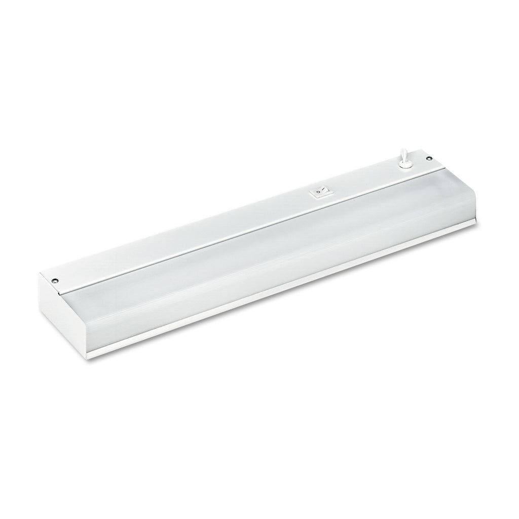 Low-Profile Under-Cabinet LED-Tube Light Fixture with (1) 9 W LED Tube, Steel Housing, 18.25" x 4" x 1.75", White