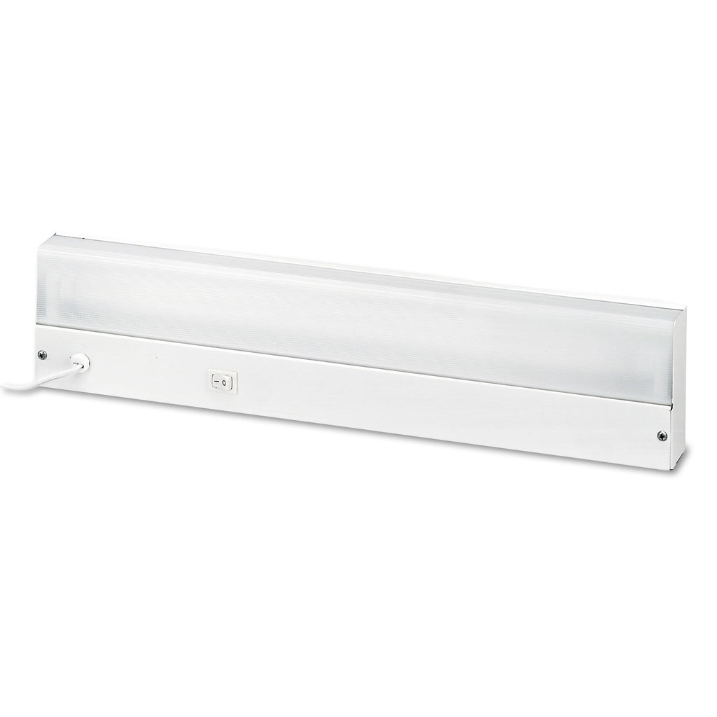 Low-Profile Under-Cabinet LED-Tube Light Fixture with (1) 9 W LED Tube, Steel Housing, 18.25" x 4" x 1.75", White - 