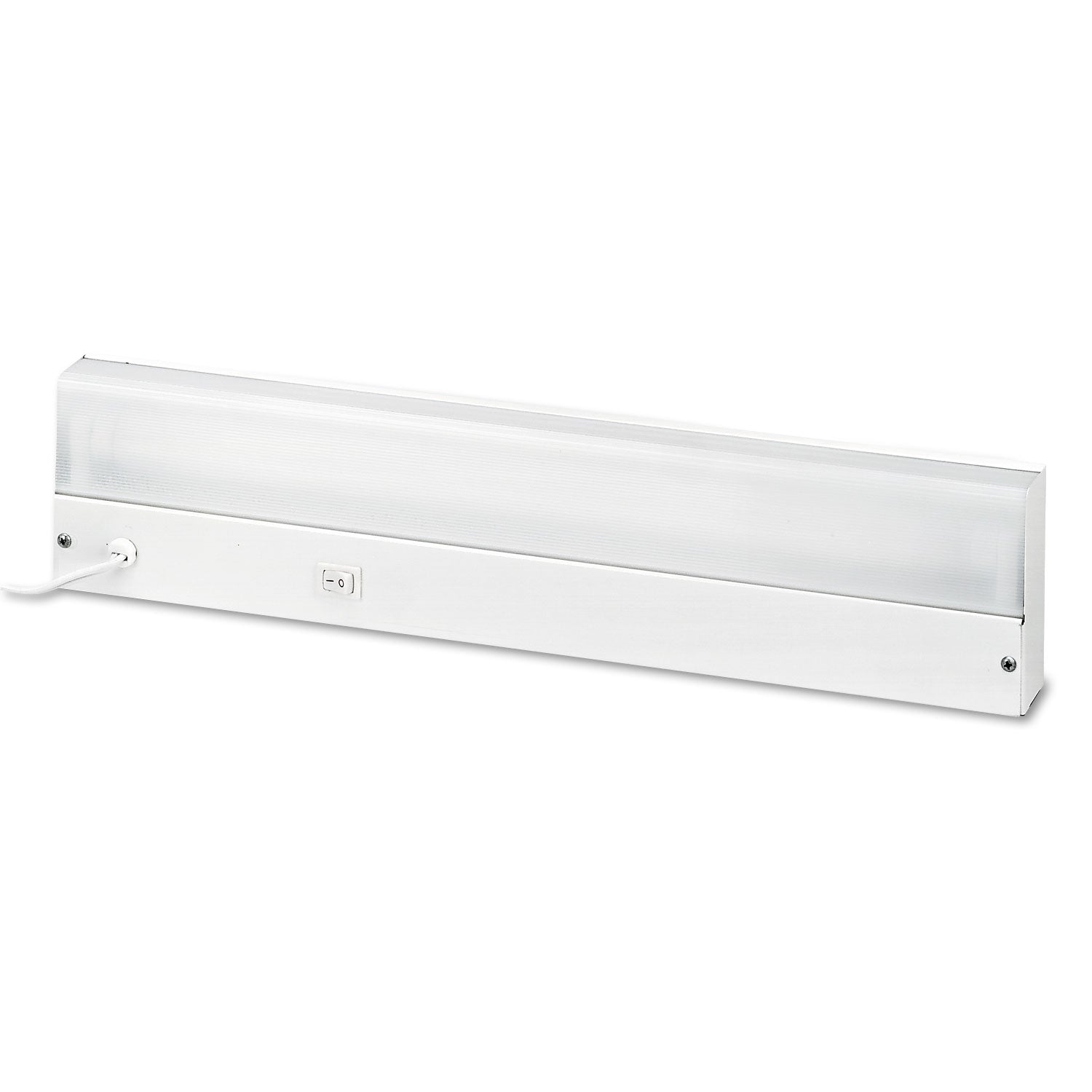 Low-Profile Under-Cabinet LED-Tube Light Fixture with (1) 9 W LED Tube, Steel Housing, 18.25" x 4" x 1.75", White - 