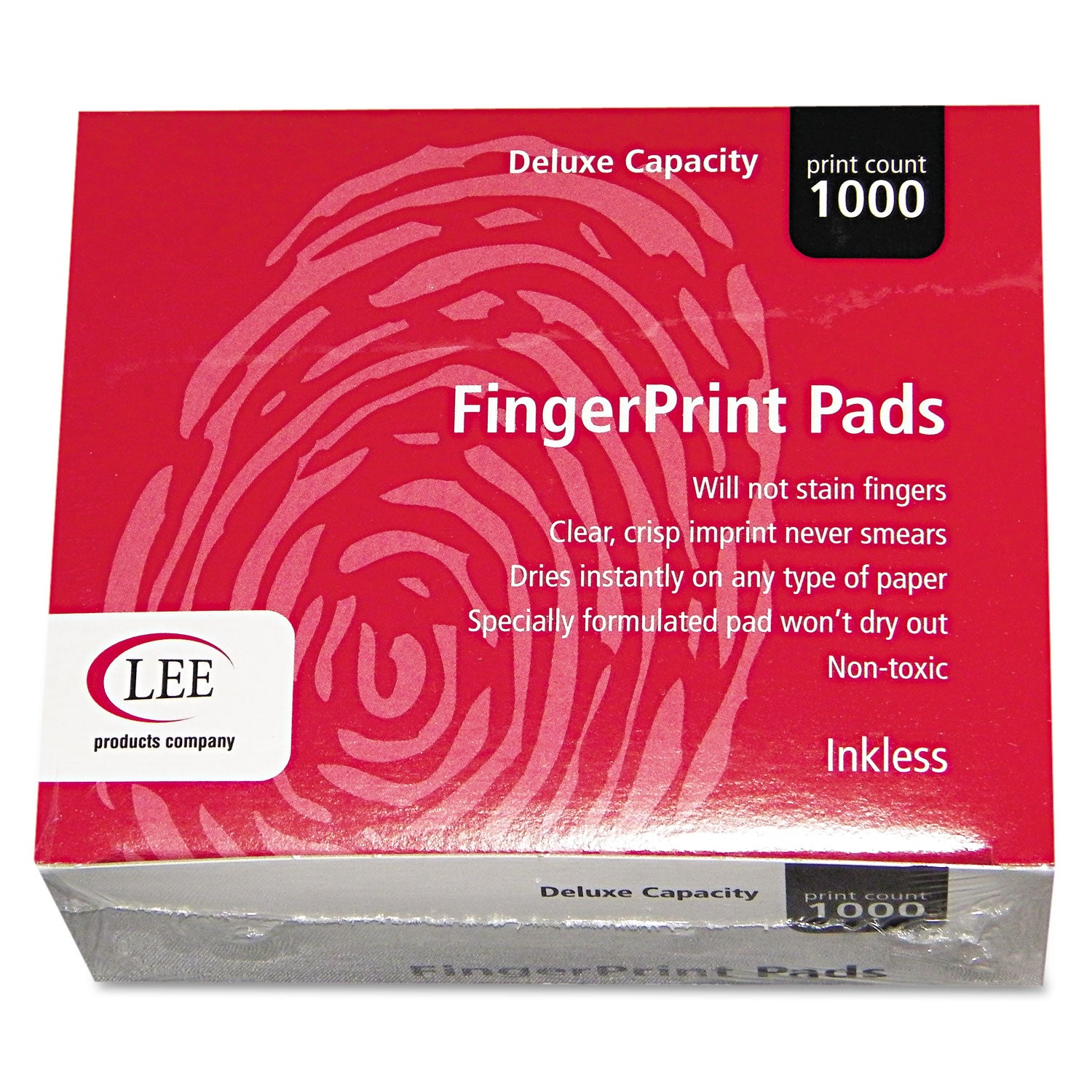 Inkless Fingerprint Pad, 2.25" x 175", Black, 12/Pack - 