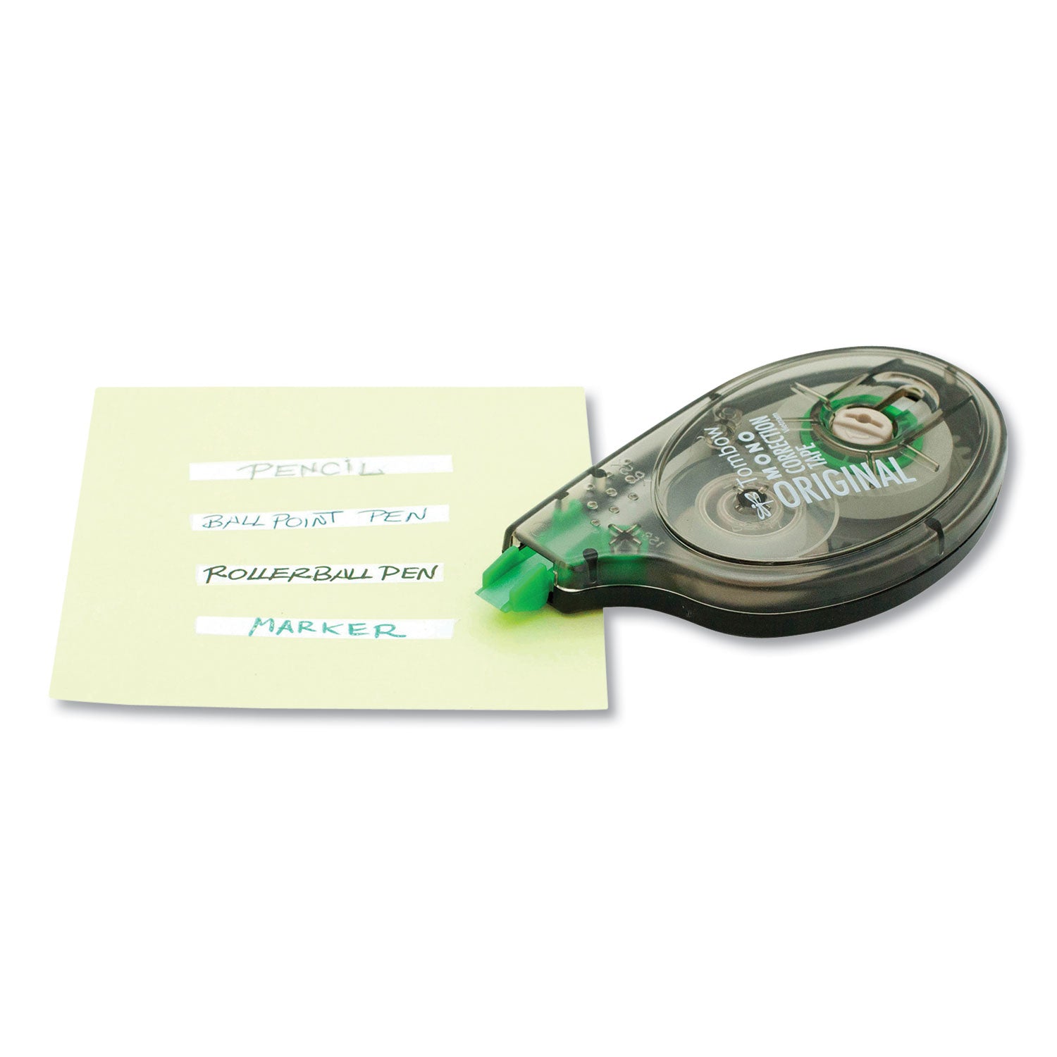 MONO Correction Tape, Gray/Clear Applicator, 0.17" x 394", White Tape, 10/Pack - 