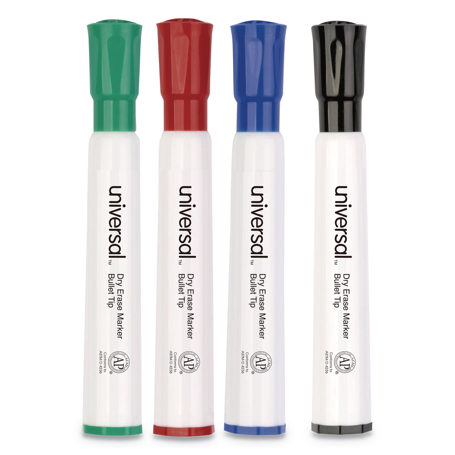 Dry Erase Marker, Medium Bullet Tip, Assorted Colors, 4/Set - 