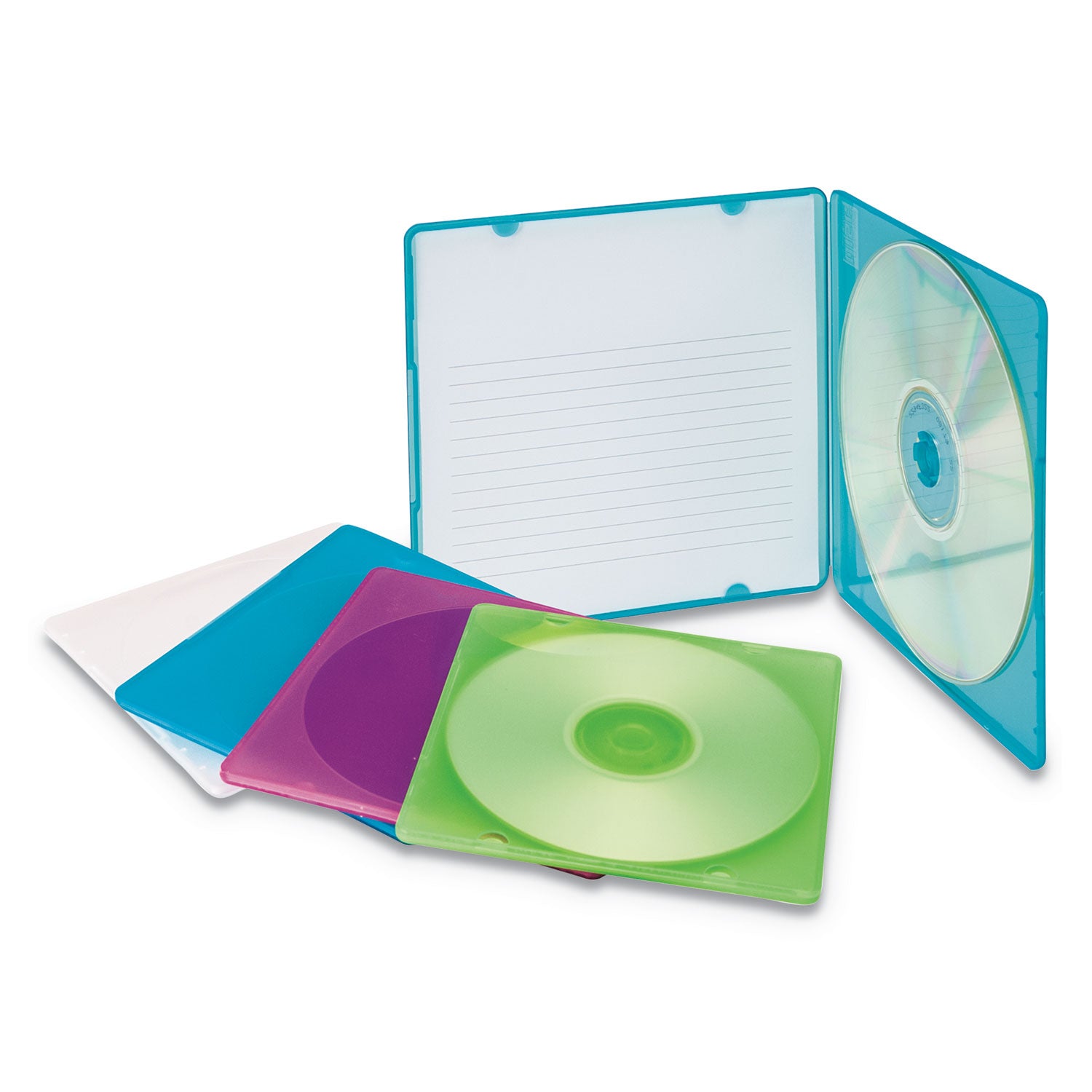 Slim CD Case, Assorted Colors, 10/Pack - 