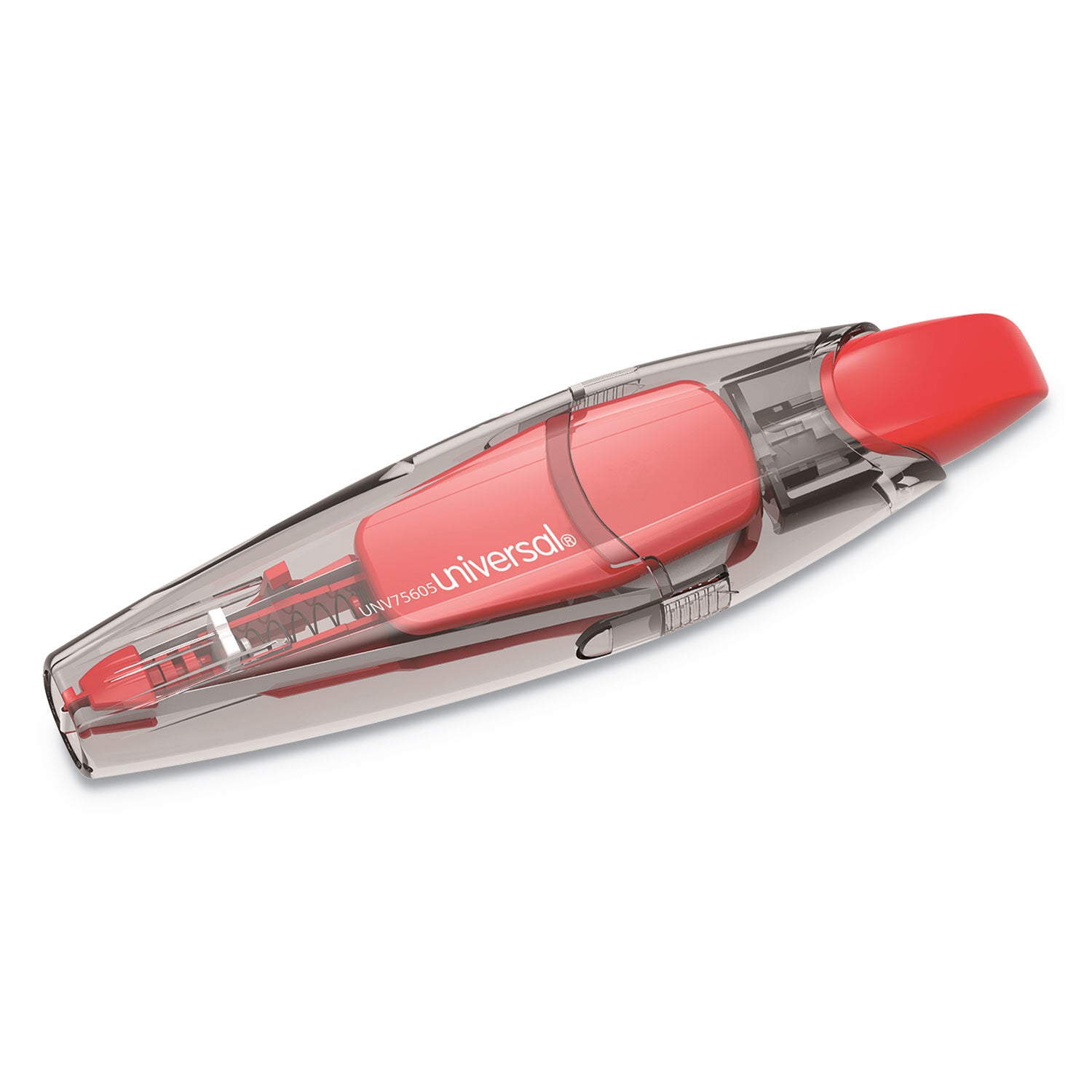 Retractable Pen Style Correction Tape, Transparent Gray/Red Applicator, 0.2" x 236", 4/Pack - 