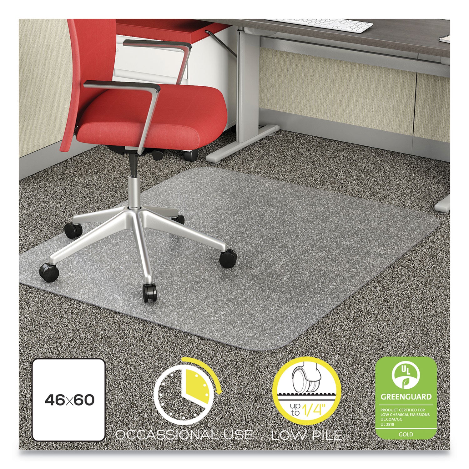 economat-occasional-use-chair-mat-low-pile-carpet-roll-46-x-60-rectangle-clear_defcm11442fcom - 1