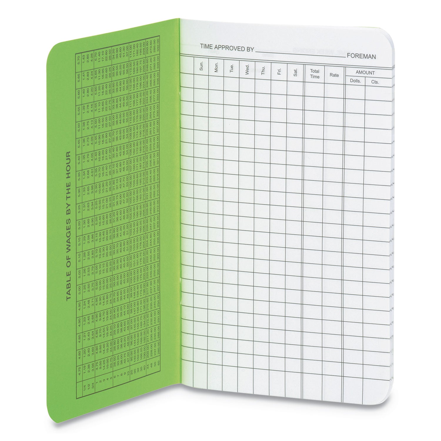 Foreman's Time Book, One-Part (No Copies), 13.5 x 4.13, 36 Forms Total - 