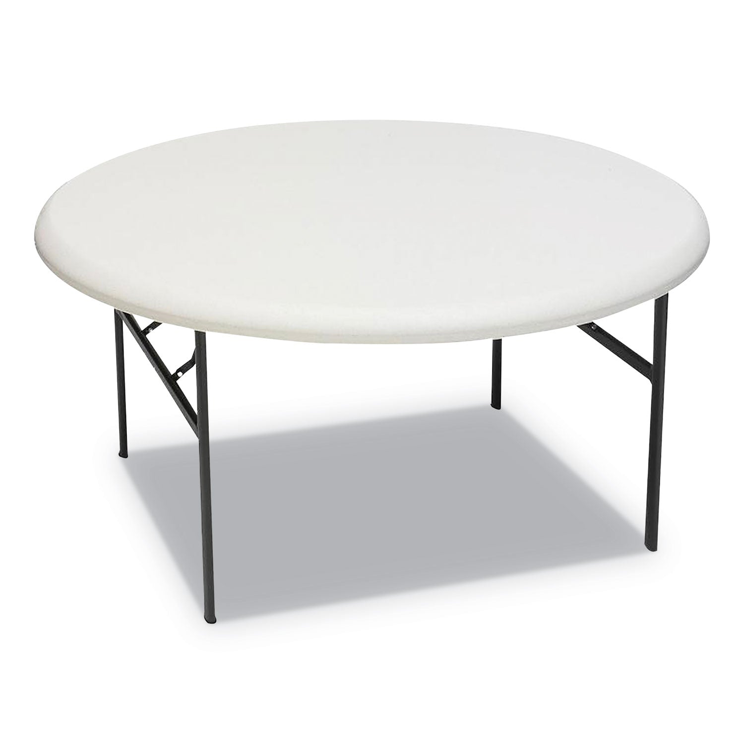 IndestrucTable Classic Folding Table, Round, 60" x 29", Platinum - 