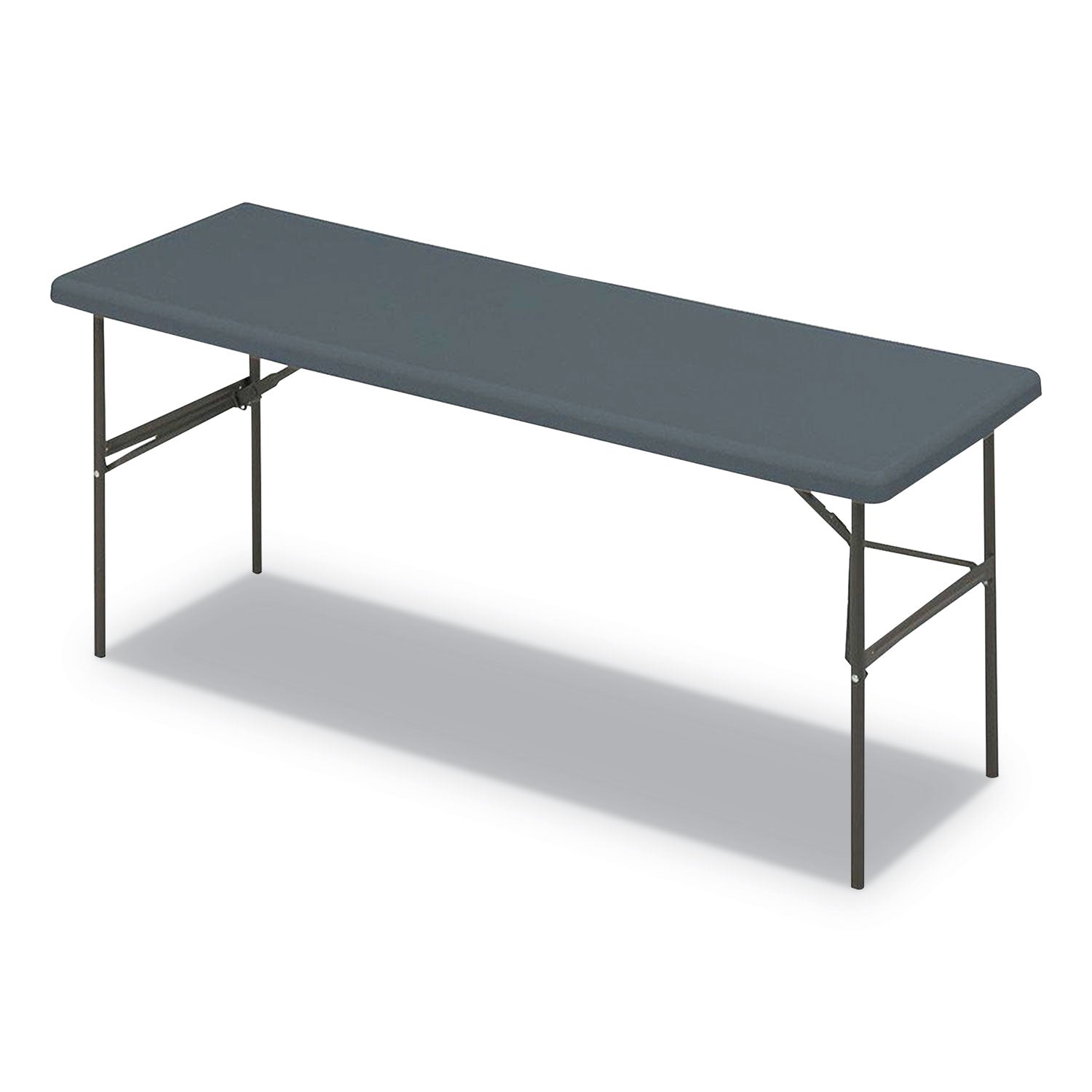 IndestrucTable Classic Folding Table, Rectangular, 72" x 24" x 29", Charcoal - 