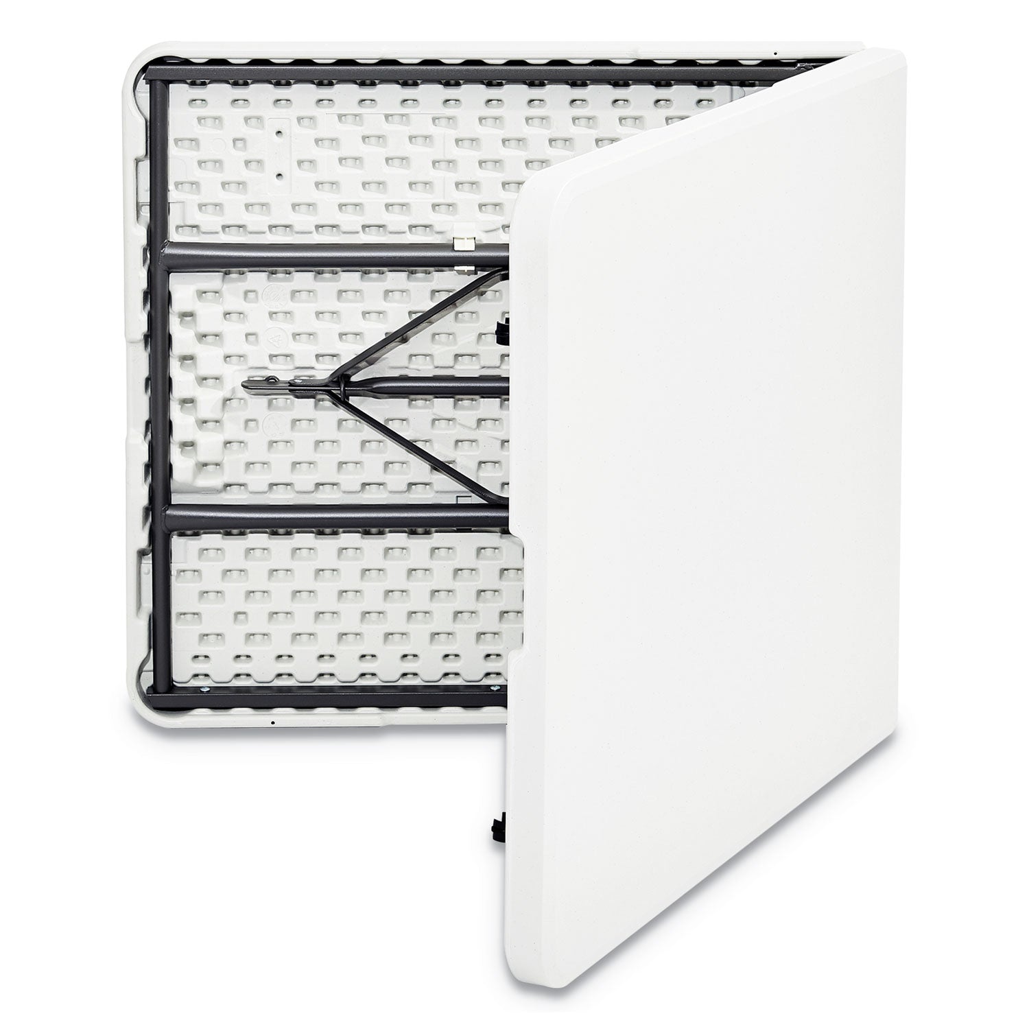 IndestrucTable Classic Bi-Folding Table, Rectangular, 60" x 30" x 29", Platinum - 2