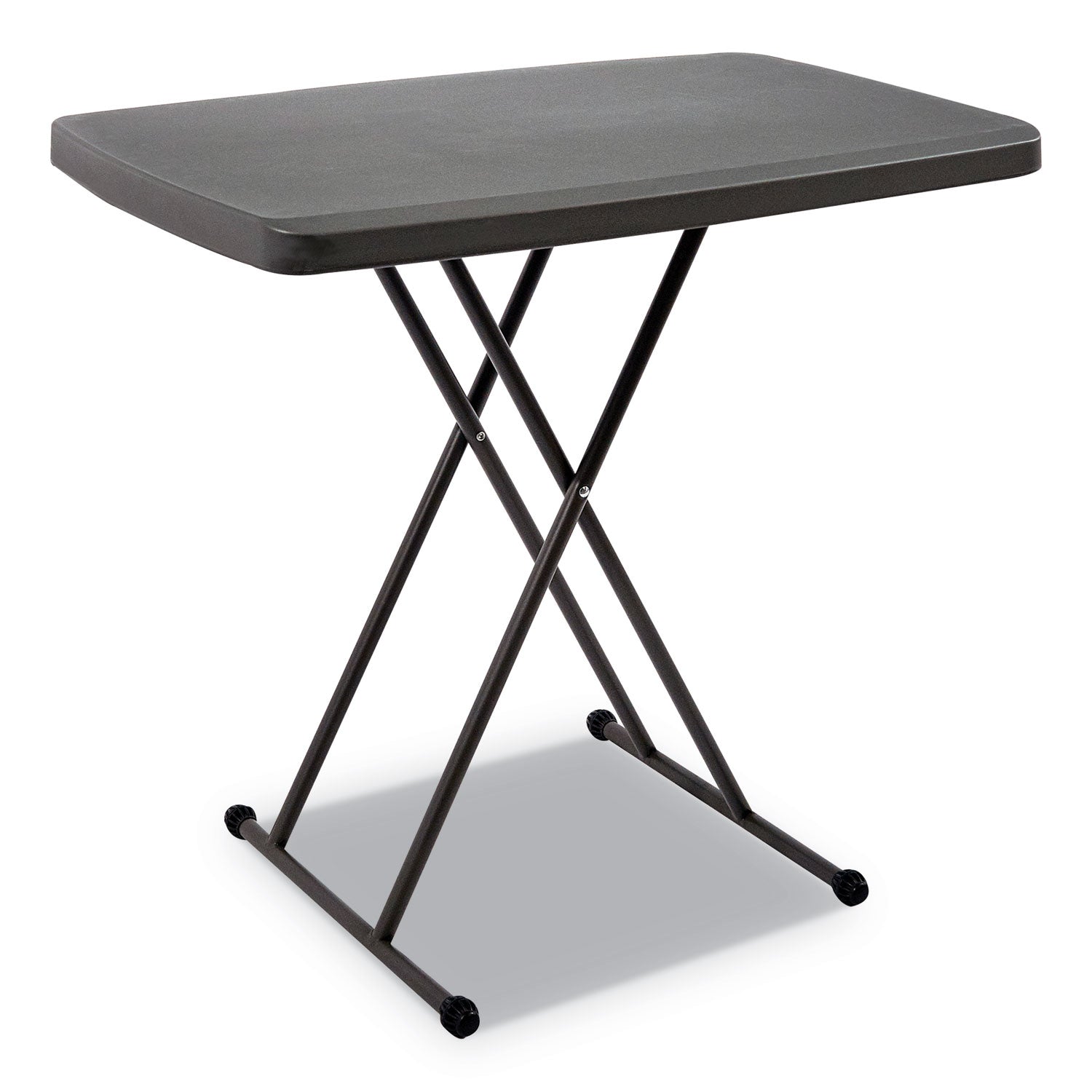 IndestrucTable Classic Personal Folding Table, 30" x 20" x 25" to 28", Charcoal - 1