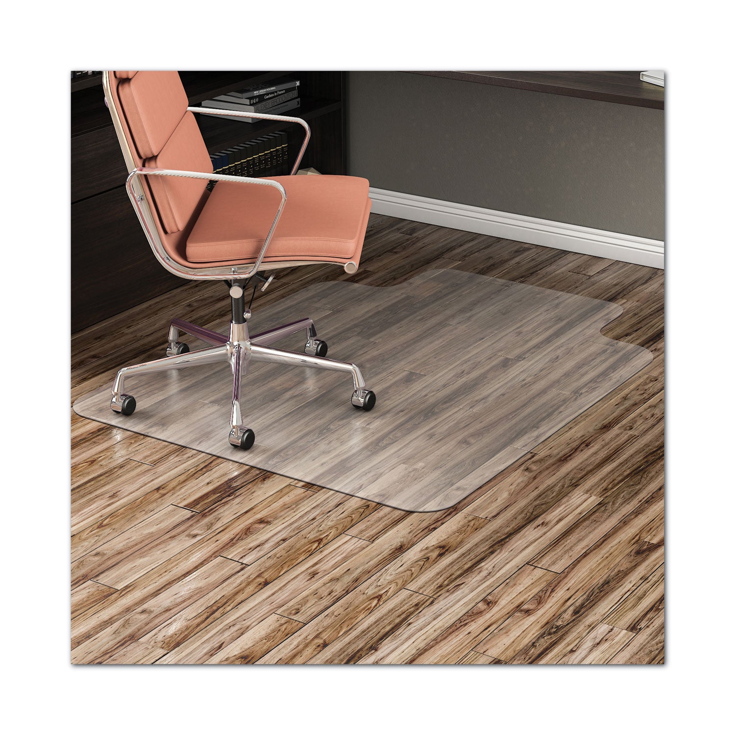 EconoMat All Day Use Chair Mat for Hard Floors, Flat Packed, 45 x 53, Wide Lipped, Clear - 3