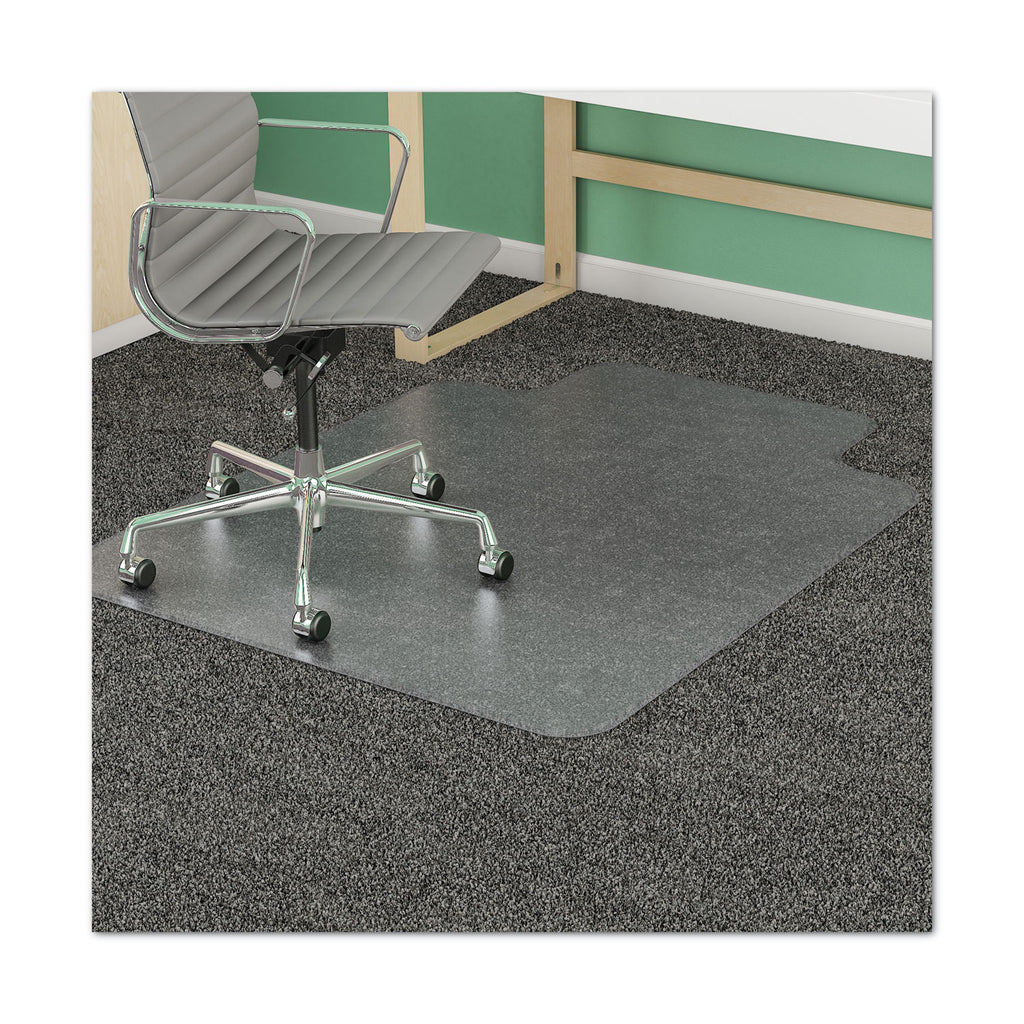 SuperMat Frequent Use Chair Mat for Medium Pile Carpet, 45 x 53, Wide Lipped, Clear