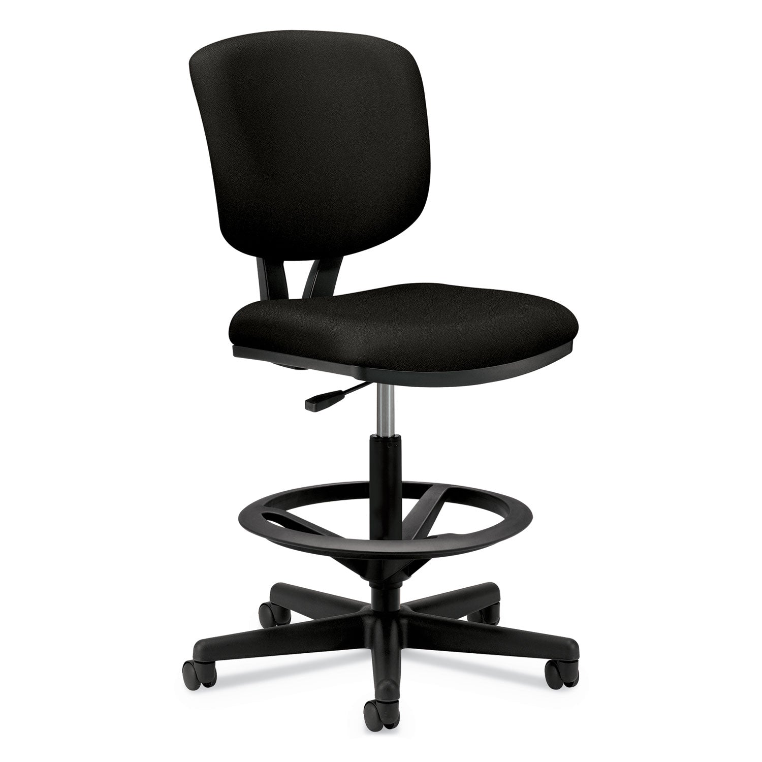 Volt Series Adjustable Task Stool, Supports Up to 275 lb, 22.88" to 32.38" Seat Height, Black - 