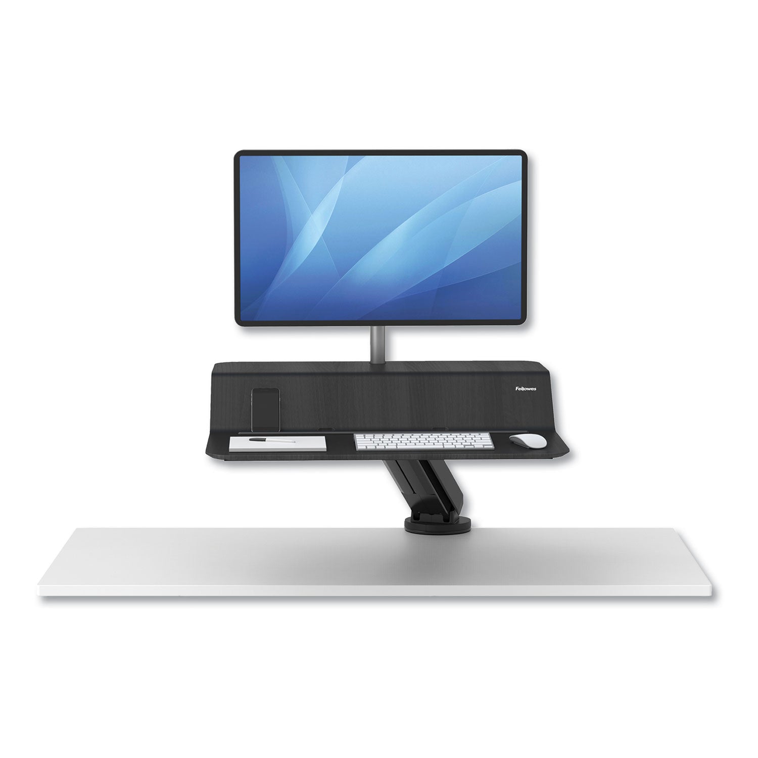 Lotus RT Sit-Stand Workstation, 48" x 30" x 42.2" to 49.2", Black